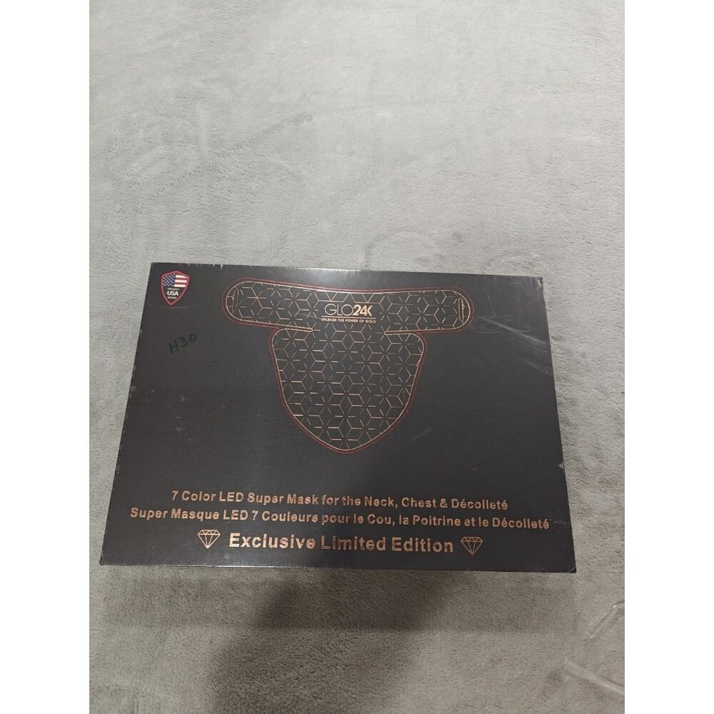 GLO24K 7 Color LED Super Mask for the Neck Chest & Decollete *New, Sealed